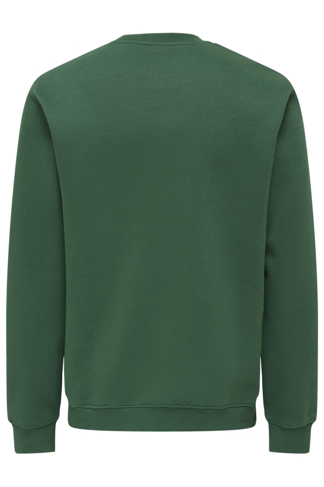 Only & Sons groene heren sweater | Achteraanzicht