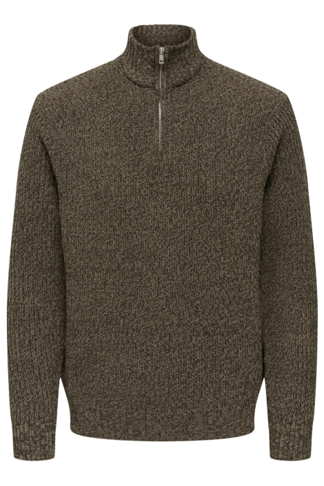 Only & Sons bruine heren trui | Vooraanzicht