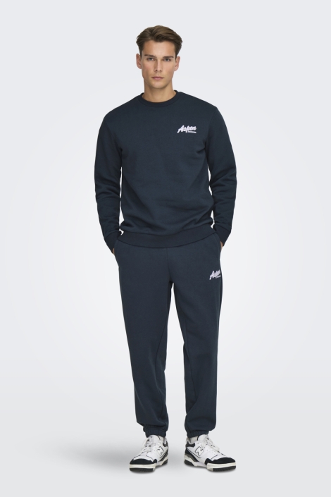 Only & Sons blauwe heren sweater | Model