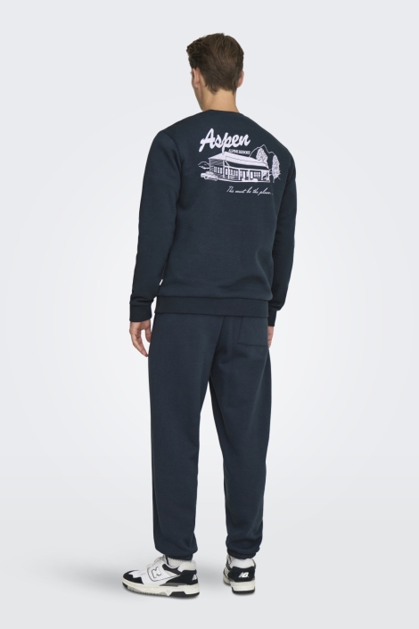 Only & Sons blauwe heren sweater | Model