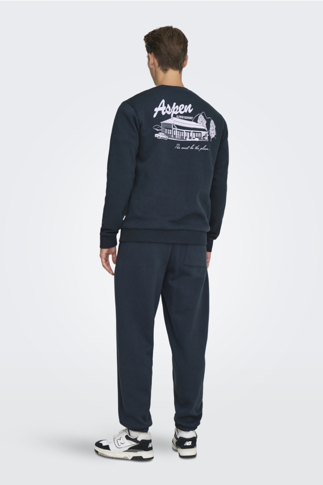 Only & Sons blauwe heren sweater | Model