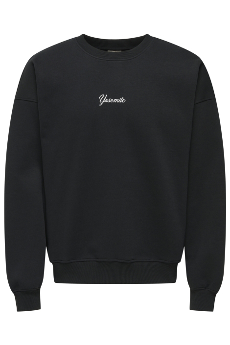 Only & Sons zwarte heren sweater | Vooraanzicht
