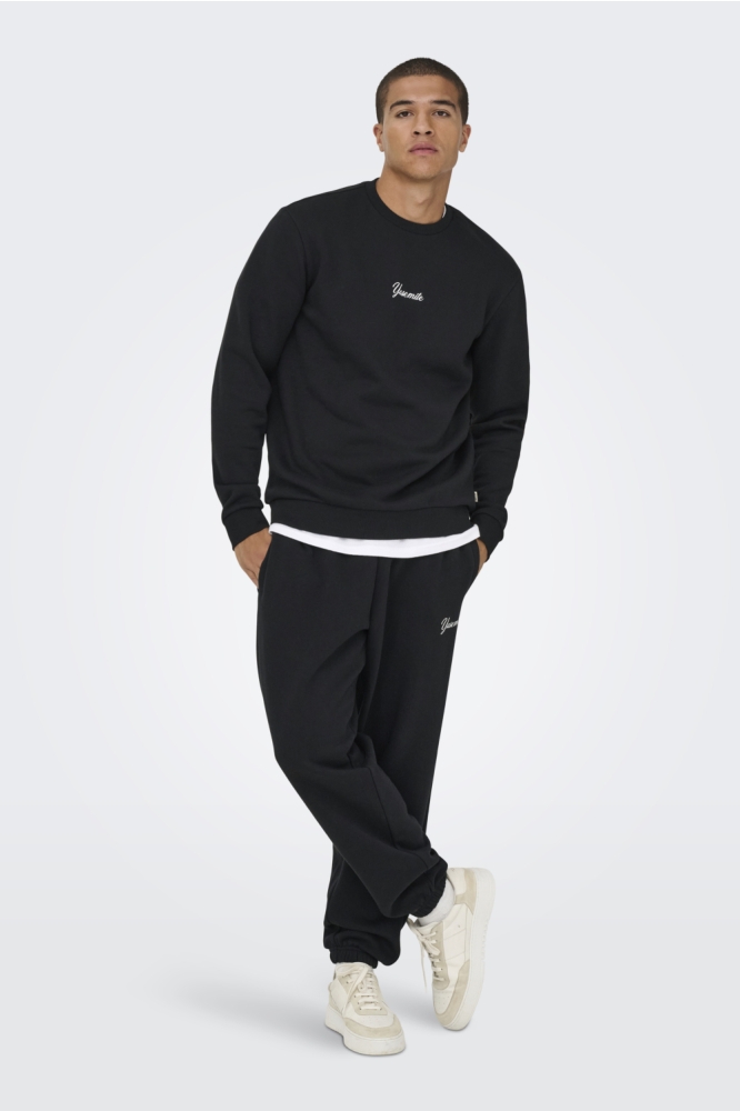 Only & Sons zwarte heren sweater | Model