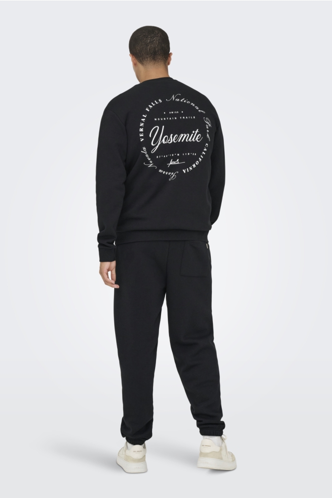 Only & Sons zwarte heren sweater | Model