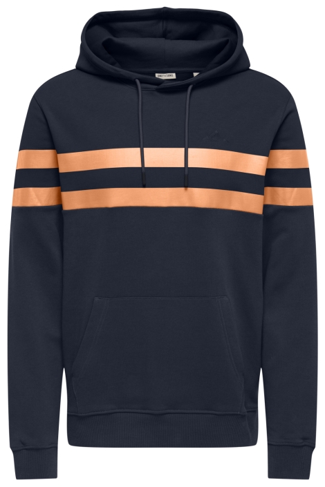 Only & Sons blauwe heren sweater | Vooraanzicht