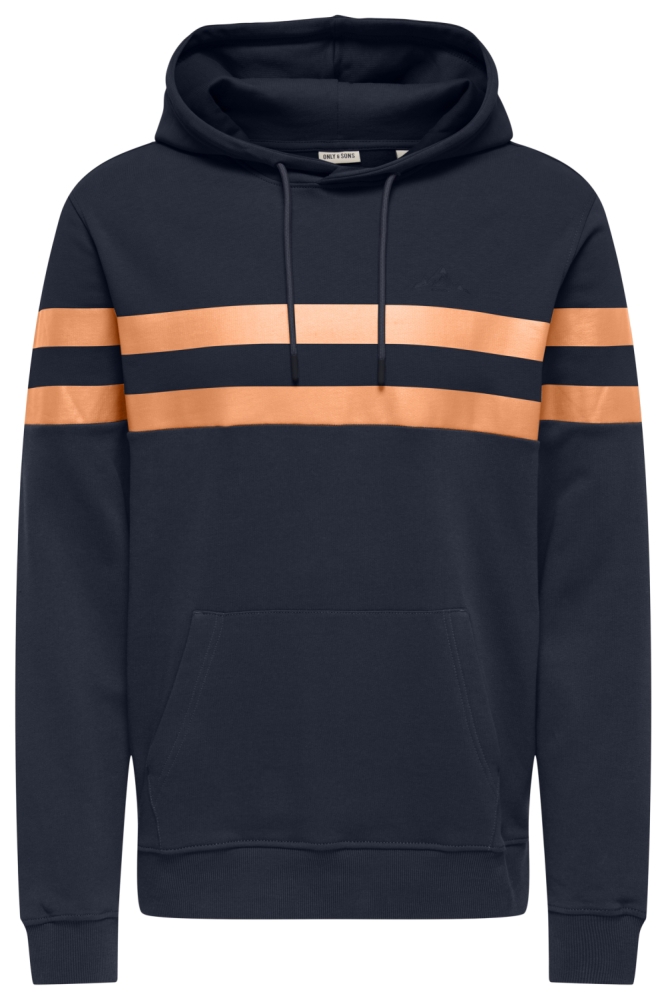 Only & Sons blauwe heren sweater | Vooraanzicht