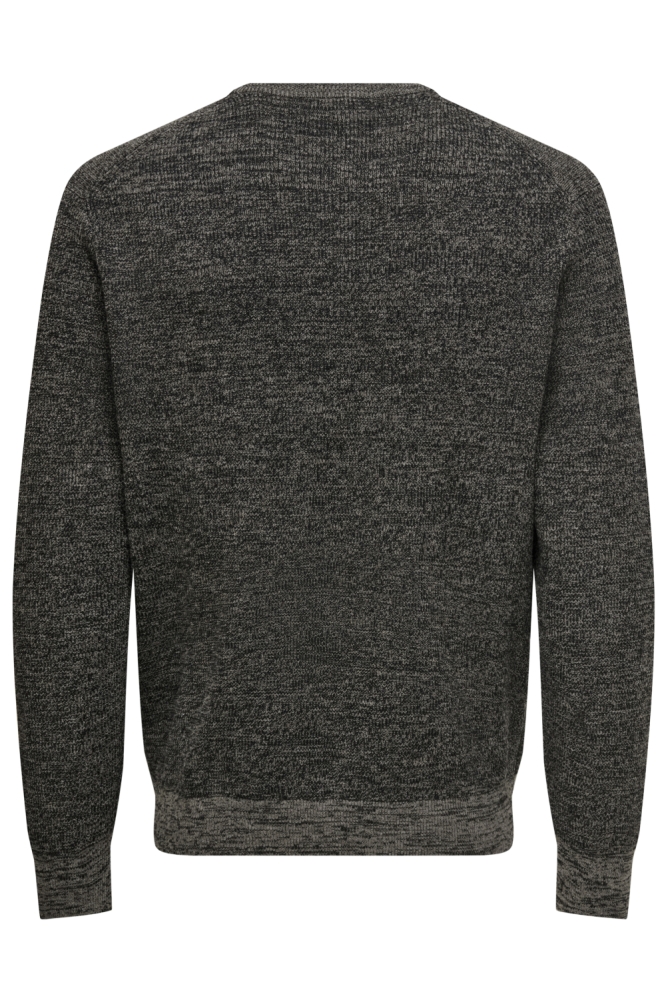 Only & Sons bruine heren trui | Achteraanzicht