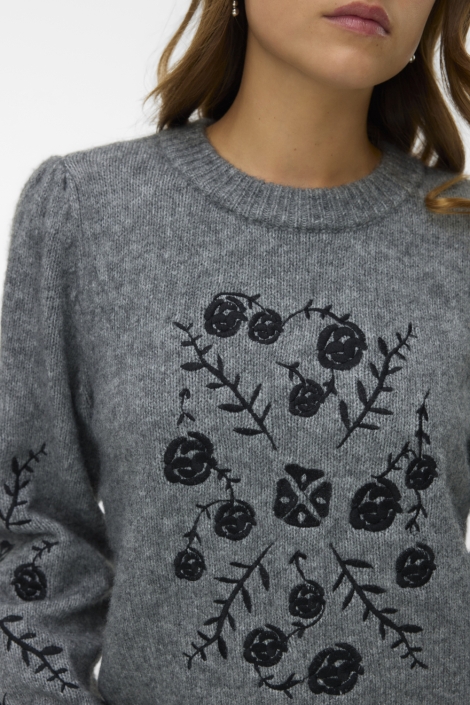 Vero Moda grijze dames trui | Close up