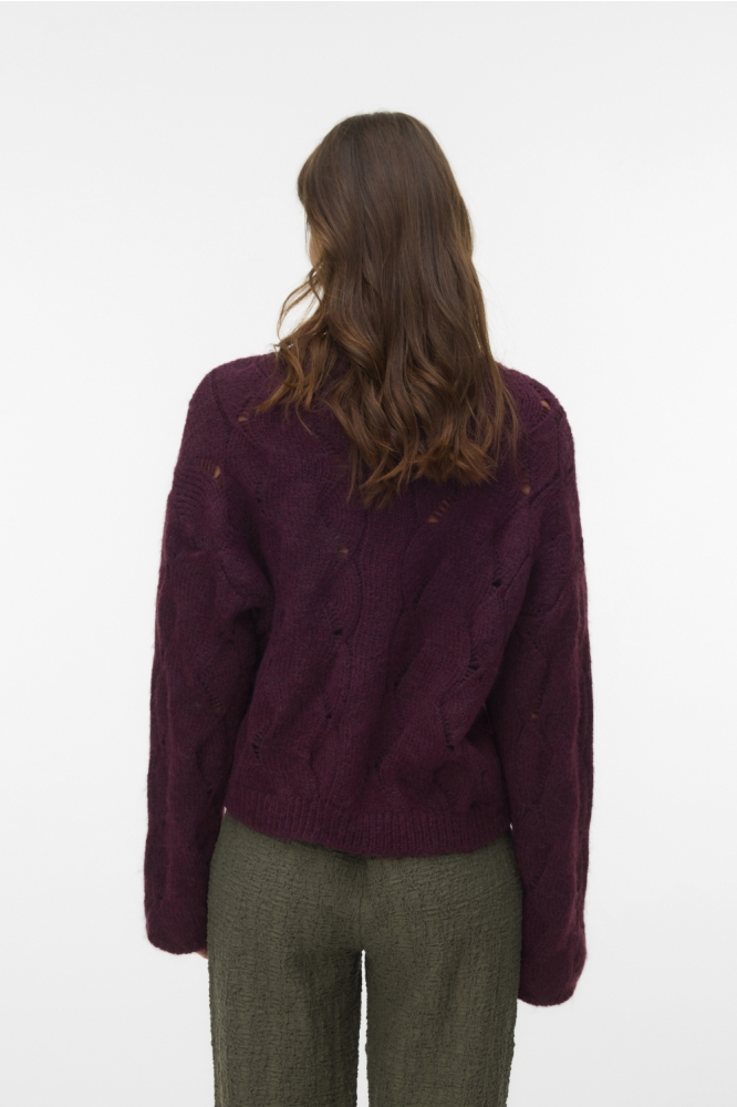 Vero Moda bordeaux dames trui | Model achteraanzicht