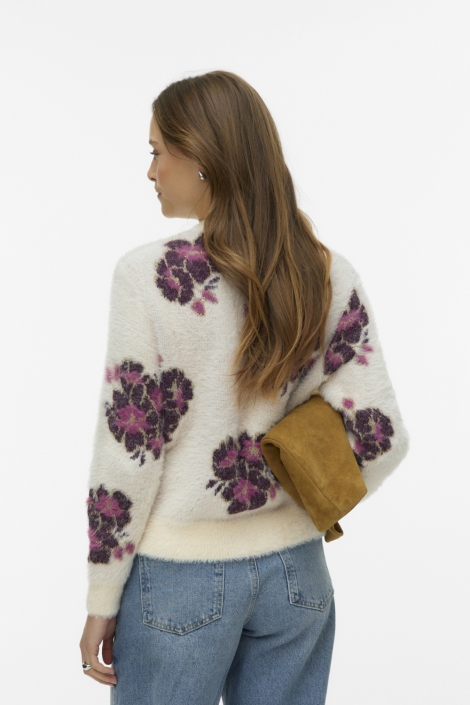 Vero Moda beige dames trui | Model achteraanzicht