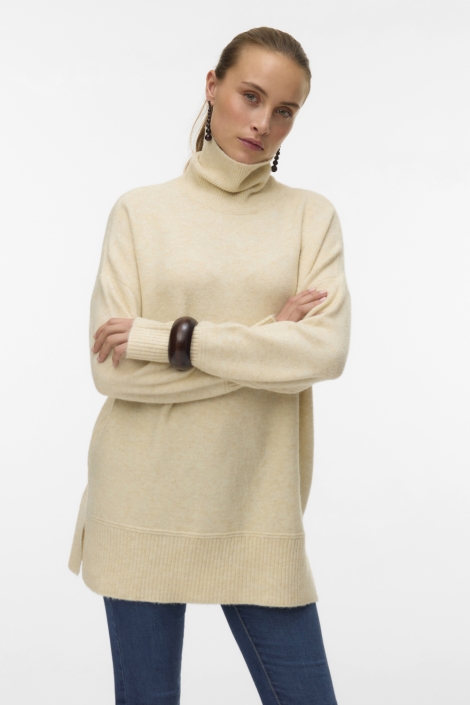 Vero Moda beige dames trui | Model vooraanzicht