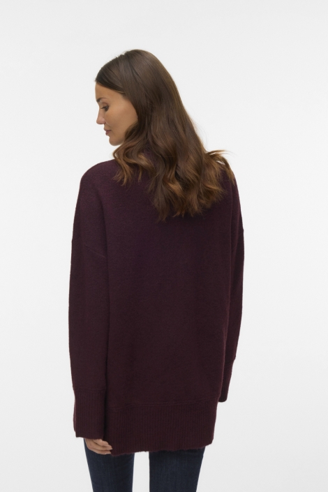 Vero Moda bordeaux dames trui | Model achteraanzicht