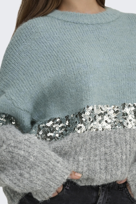 Only blauwe dames trui | Kleurstaal