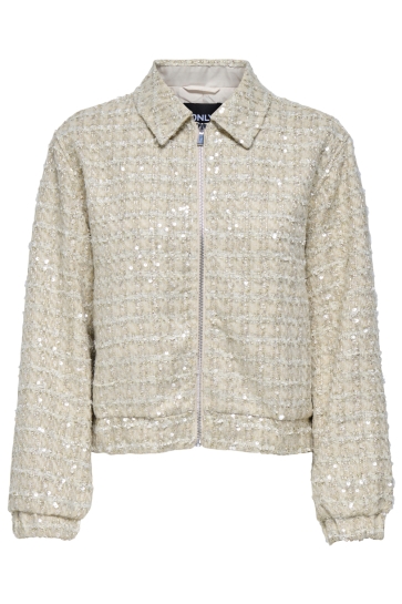 Only ONLSIGNE SEQUIN BOUCLE JACKET OTW 15356905 PUMICE STONE