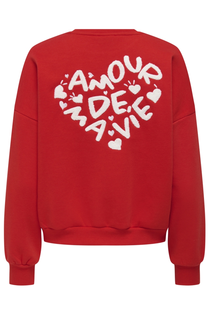 Only rode dames sweater | Achteraanzicht