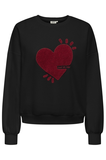 Only Trui ONLTAMMIE L/S PRINT O-NECK SWT 15360318 BLACK/COUP