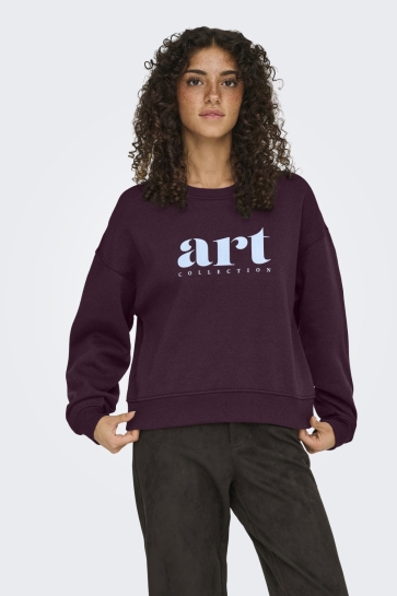 Only Trui ONLBEST L/S PRINT CREW NECK SWT 15357681 WINETASTING/ART