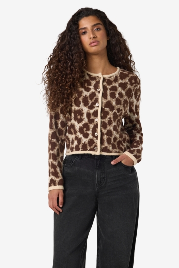 Noisy may NMSILLE L/S KNIT CARDIGAN 27035962 HUMUS/MOREL