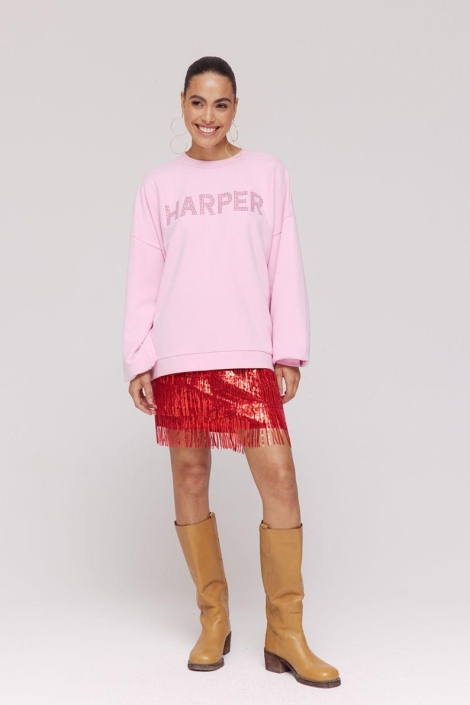 Harper & Yve blauwe dames sweater | Model