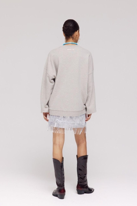 Harper & Yve grijze dames sweater | Model achteraanzicht