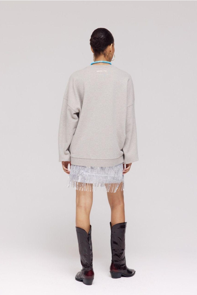 Harper & Yve grijze dames sweater | Model achteraanzicht