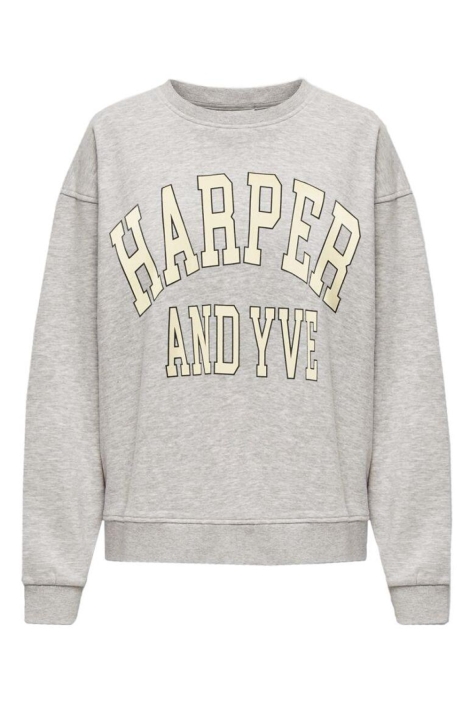 Harper & Yve grijze dames sweater | Vooraanzicht