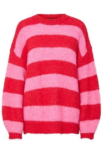 Pieces PCRASMINE LS ONECK KNIT PWP BC 17162165 Savvy Red/Wild Orchid