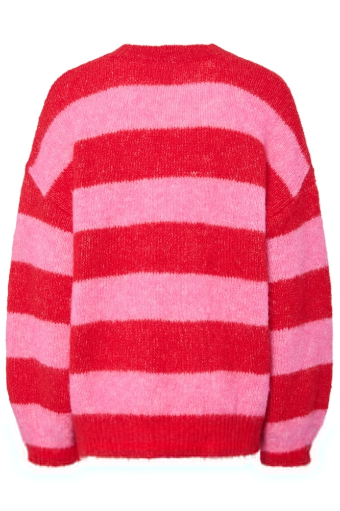 Pieces rode dames trui | Achteraanzicht