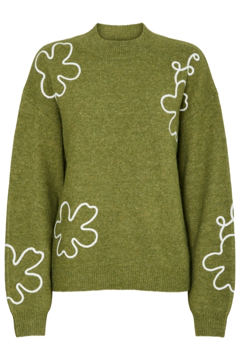 Pieces groene dames trui | Vooraanzicht