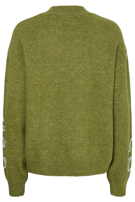 Pieces groene dames trui | Achteraanzicht