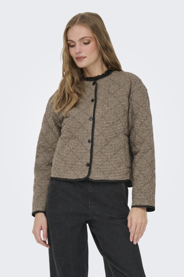 Jacqueline de Yong JDYEMERY L/S QUILTED SHACKET WVN 15361206 TOASTED COCONUT/CHOCOLATE