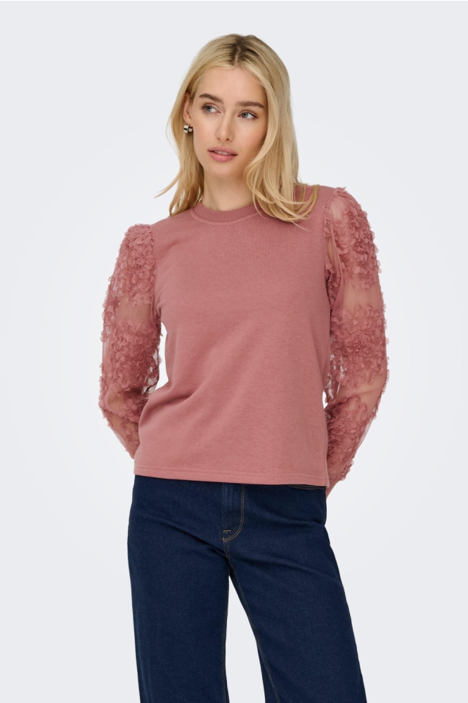 Jacqueline de Yong roze dames sweater | Vooraanzicht