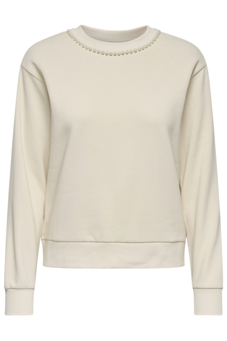 Jacqueline de Yong beige dames sweater | Vooraanzicht