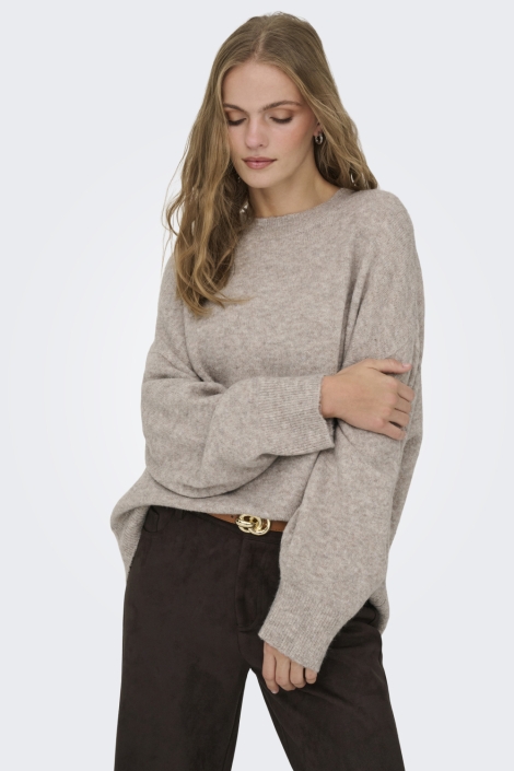 Jacqueline de Yong camel dames trui | Model vooraanzicht