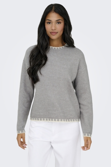 Jacqueline de Yong JDYSILJA L/S ON CONTRAST PULLOVER K 15361187 December Sky/SANDSHELL