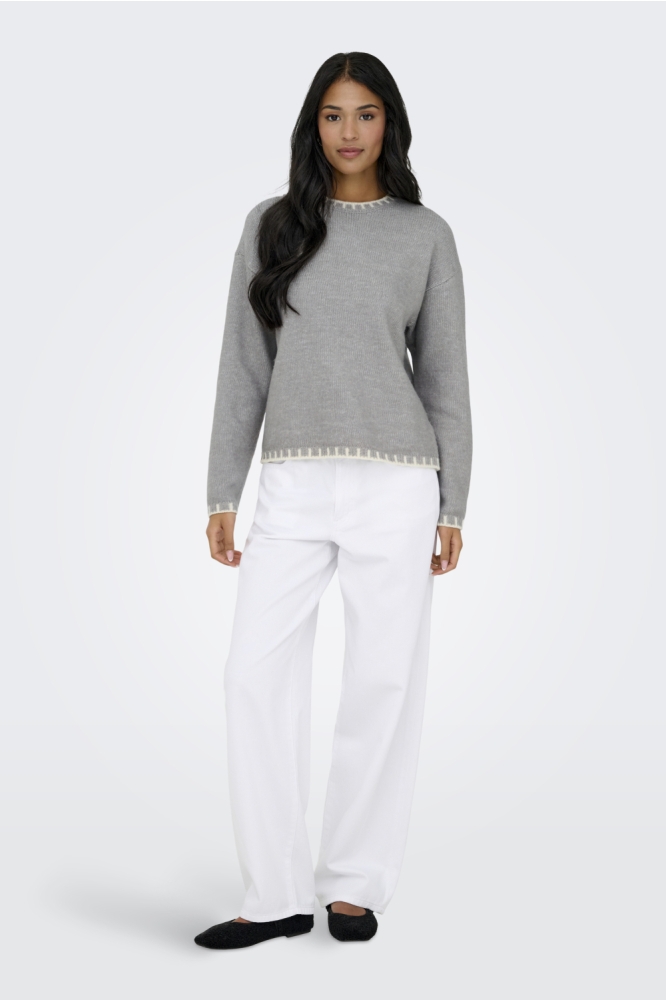 Jacqueline de Yong grijze dames trui | Model