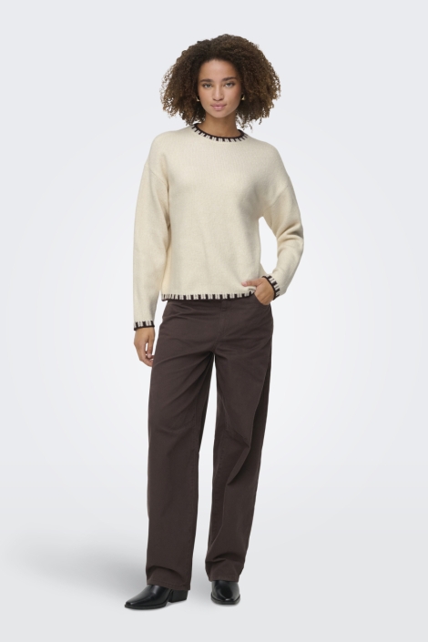 Jacqueline de Yong beige dames trui | Model