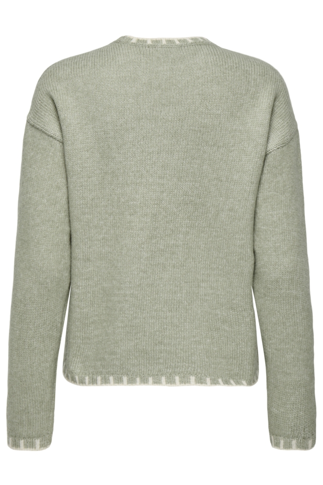 Jacqueline de Yong groene dames trui | Achteraanzicht