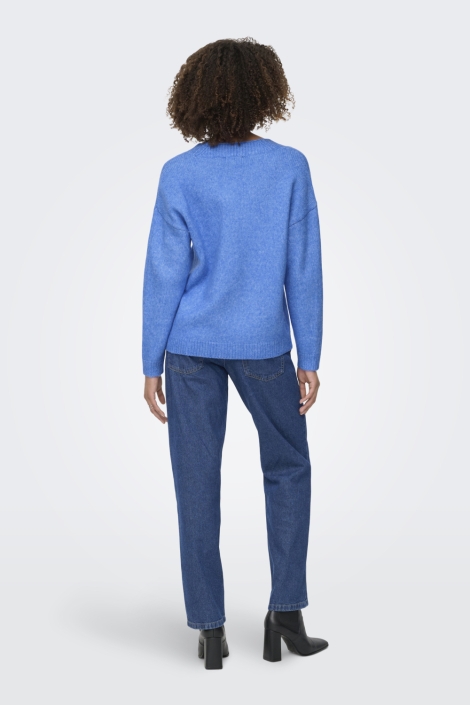 Jacqueline de Yong blauwe dames trui | Model