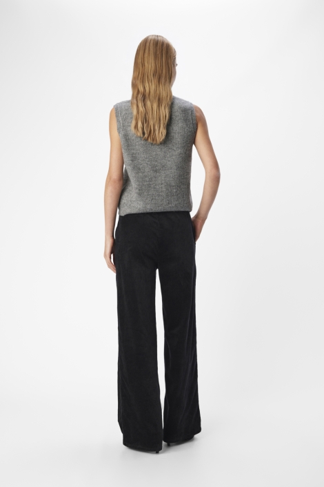 Object grijze dames gilet | Model achteraanzicht