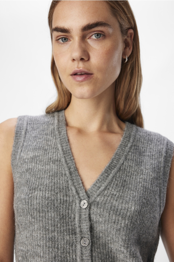 Object grijze dames gilet | Close up