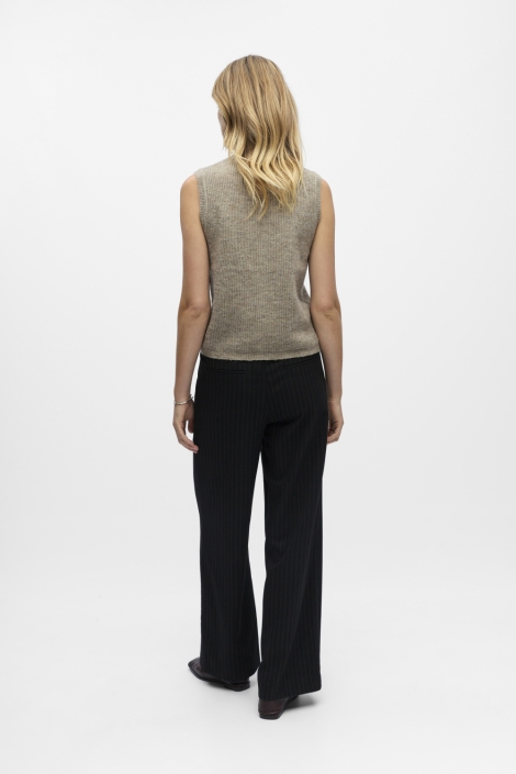 Object bruine dames gilet | Model achteraanzicht