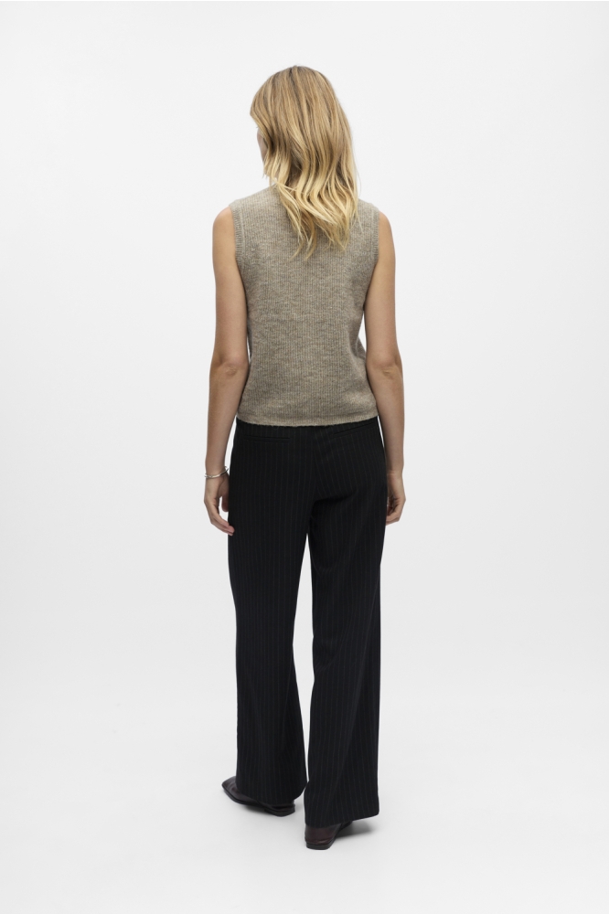 Object bruine dames gilet | Model achteraanzicht