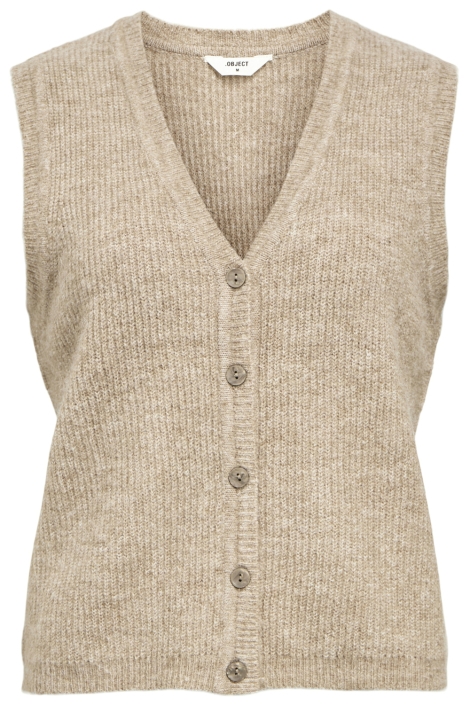 Object bruine dames gilet | Vooraanzicht