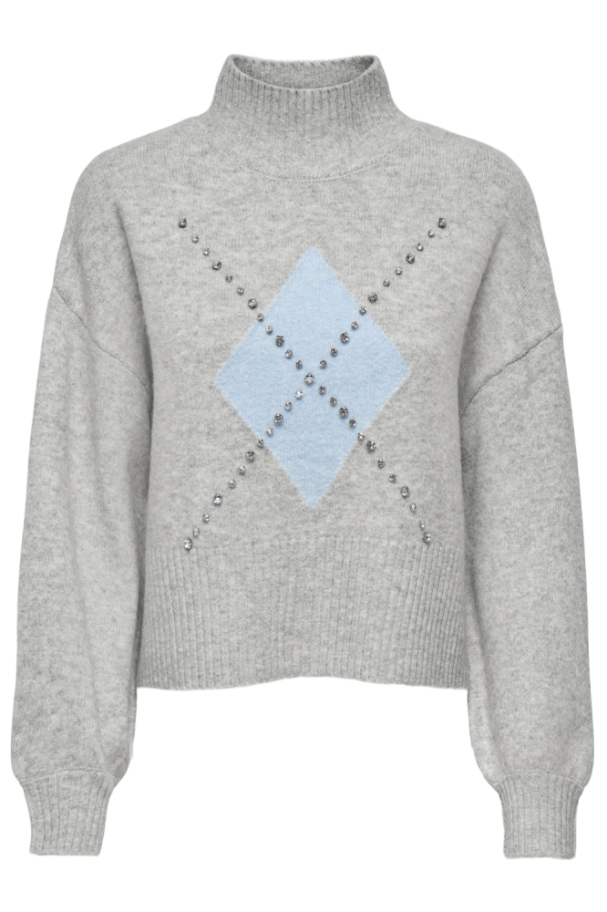 Only grijze dames trui | Vooraanzicht