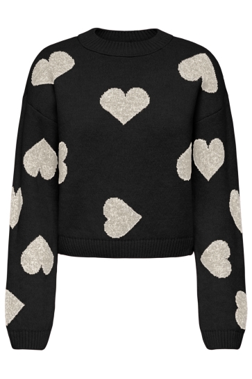 Only Trui ONLHAPPIE LS PULLOVER KNT 15359168 Black/Birch/Full