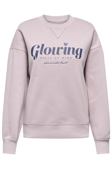 Only ONLSOFIA L/S WORD O-NECK SWT 15329876 BURNISHED LILAC/GLOWING