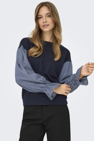 Only onlnina l/s o-neck mix cs sweat Blauw