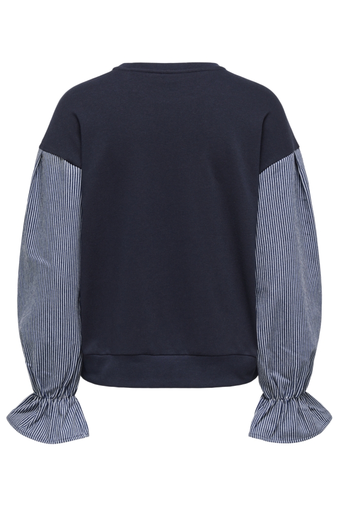 Only blauwe dames sweater | Achteraanzicht