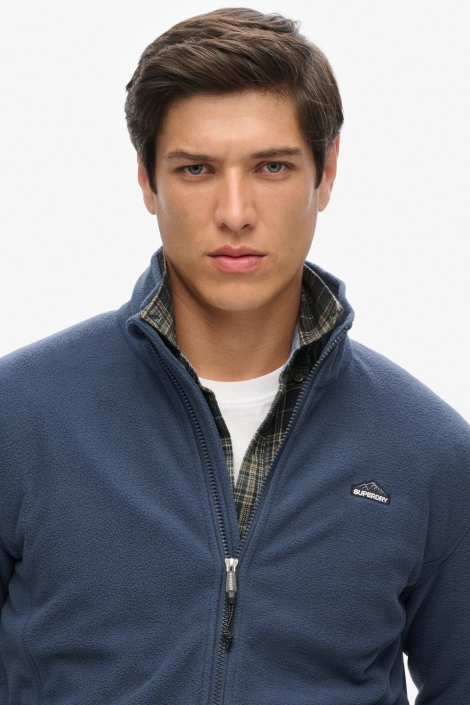 Superdry blauwe heren vest | Close up